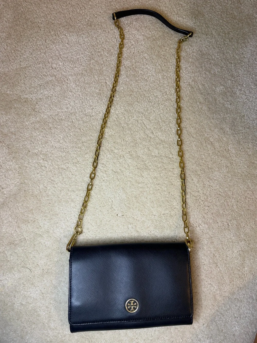 Tory Burch Wallet on a Chain in Black